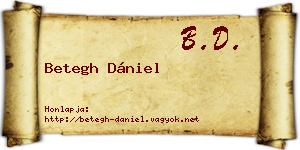 Betegh Dániel névjegykártya
