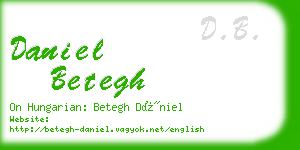 daniel betegh business card